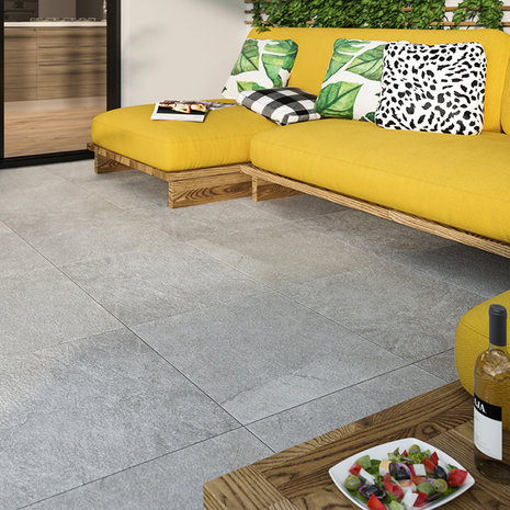 Keramische Tuintegel Keramika Supreme Grey 60x60x2 cm