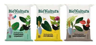 Biologische tuinaarde, potgrond en mestcompost